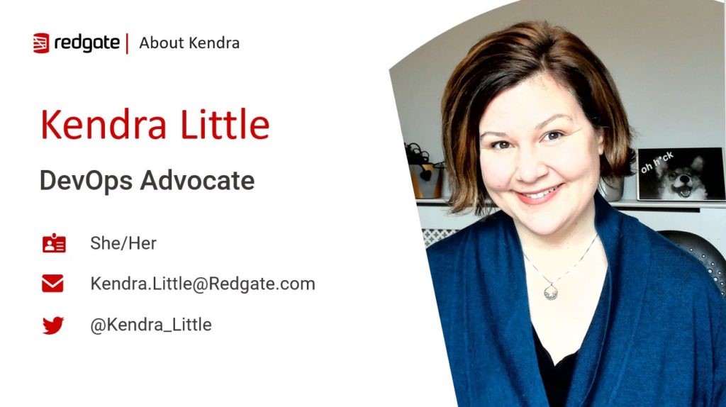 A biography slide showing pronouns along with contact info