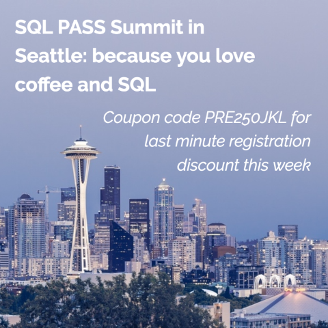 Last Minute Coupon Code for 2016 SQLPASS Summit
