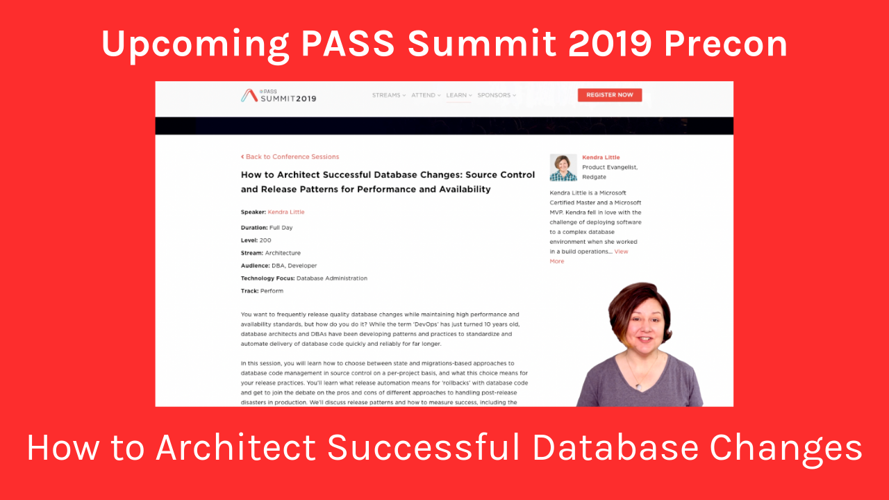 Upcoming Full Day Training: How to Architect Successful Database Changes