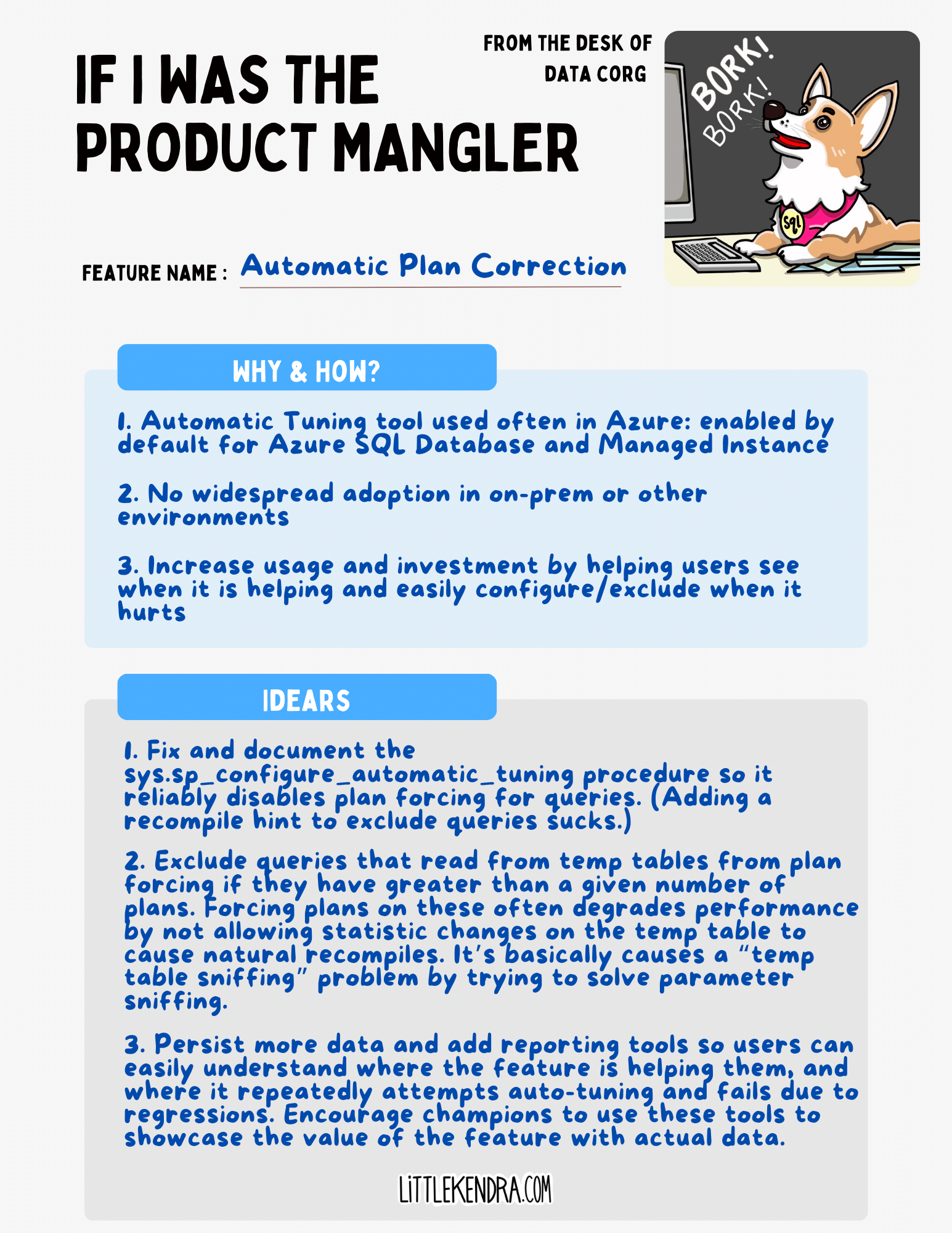 Automatic Plan Correction Could Be a Great Auto Tuning Feature for SQL Server: Here Is What It Needs